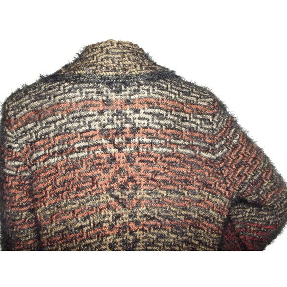 Nic+Zoe Cardigan Sweater Womens Large Artzy Open Front Drape Shawl Eyelash Fuzzy - Picture 10 of 12